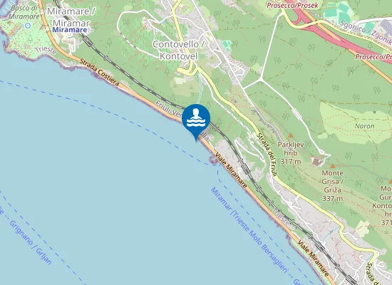 Map of BARCOLA - FRONTE IL BAR `CALIFORNIA INN`