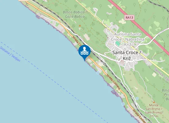 Map of TRA S. CROCE PORTO E AURISINA FILTRI