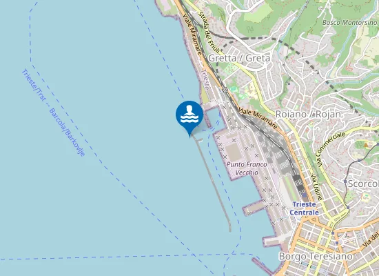 Map of DIGA FORANEA DEL PORTO FRANCO VECCHIO DI TRIESTE - DIGA VECCHIA NORD