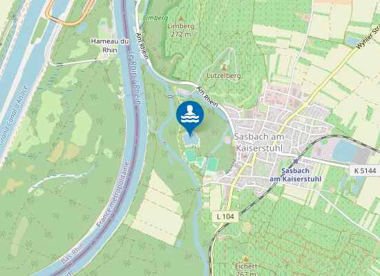 Map of SASBACH BADESEE LEOPOLDSINSEL