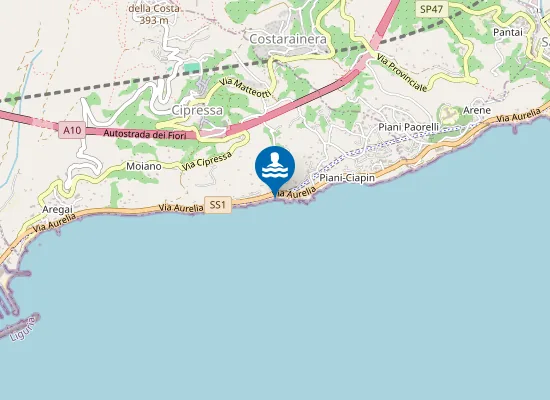 Map of TORRE DEI MARMI PENNELLO PONENTE