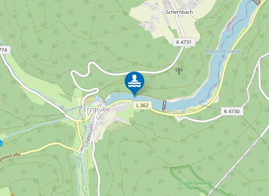 Map of ERZGRUBE STAUSEE ERZGRUBE VORSPERRE