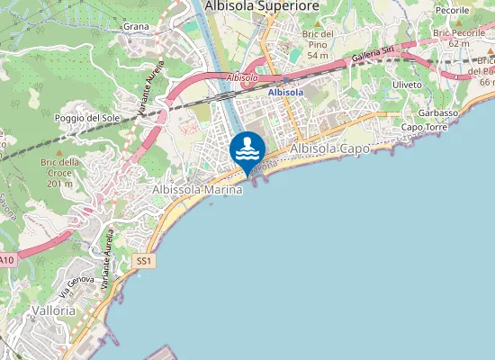 Map of PONENTE FOCE TORRENTE SANSOBBIA