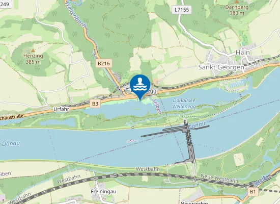 Map of Donau Altarm, Weitenegg