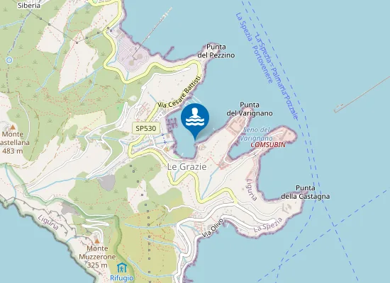 Map of LE GRAZIE ROTONDA DELLA CHIESA