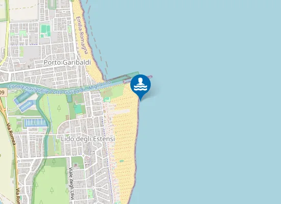 Map of LIDO DEGLI ESTENSI 100M SUD PORTO CANALE - PUNTO A