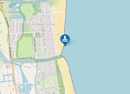 Map of LIDO ESTENSI 200M NORD CANALE LOGONOVO - PUNTO C