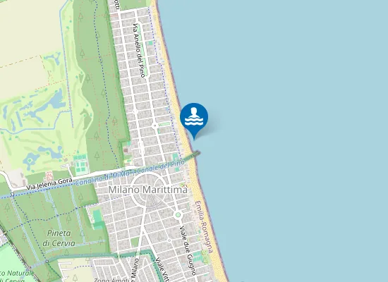 Map of MILANO MARITTIMA - 100 M N CANALE IMMISSARIO SALINE