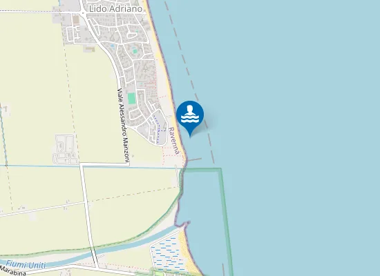Map of LIDO ADRIANO - 500 M N FOCE FIUMI UNITI