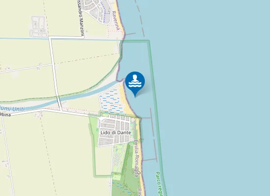 Map of LIDO DI DANTE - 300 M S FOCE FIUMI UNITI