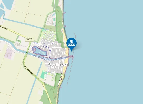 Map of CASALBORSETTI - 100 M N FOCE CANALE DESTRA RENO