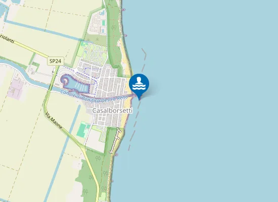 Map of CASALBORSETTI - 80 M S FOCE CANALE DESTRA RENO