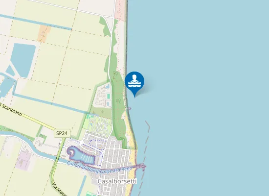 Map of 200 M S CONFINE POLIGONO DI TIRO FOCE RENO