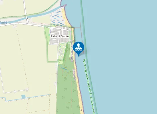 Map of 1,4 Km S Foce Fiumi Uniti