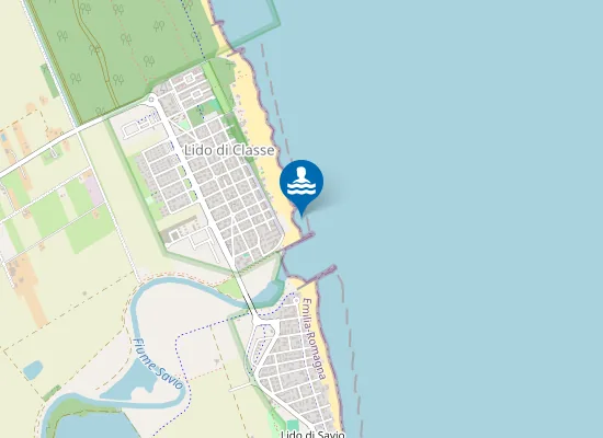 Map of LIDO DI CLASSE - 100 M N FOCE FIUME SAVIO