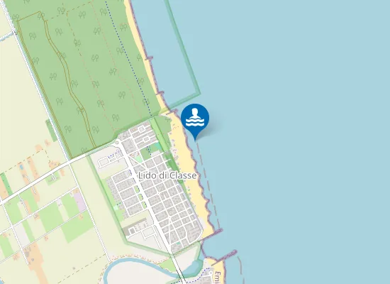 Map of LIDO DI CLASSE - 4 KM S FOCE BEVANO