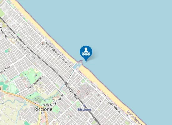 Map of RICCIONE - PORTO CANALE 100 MT S