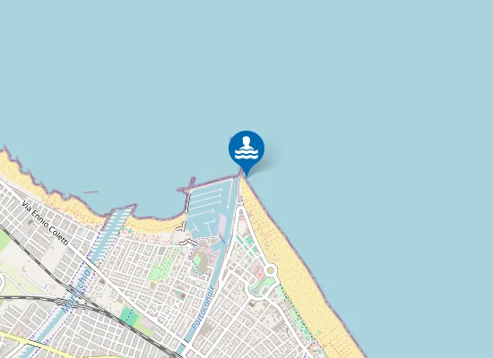Map of RIMINI - PORTO CANALE 100 MT S