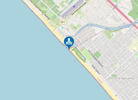 Map of CONFINE MASSA CARRARA - LUCCA