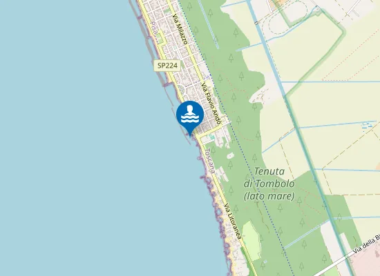 Map of MARINA DI PISA - SPIAGGIA LIBERA