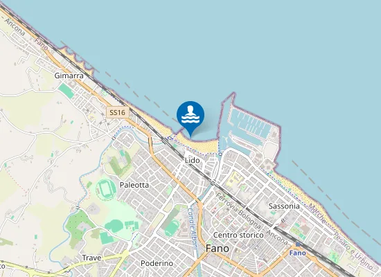 Map of SPIAGGIA LIDO 100 M SUD MOLO ARZILLA
