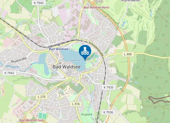Map of Bad Waldsee Stadtsee
