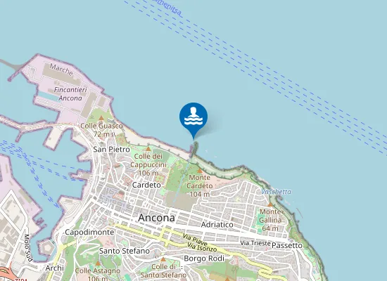 Map of SBOCCO COLL. ACQUE CHIARE MONTE CARDETO