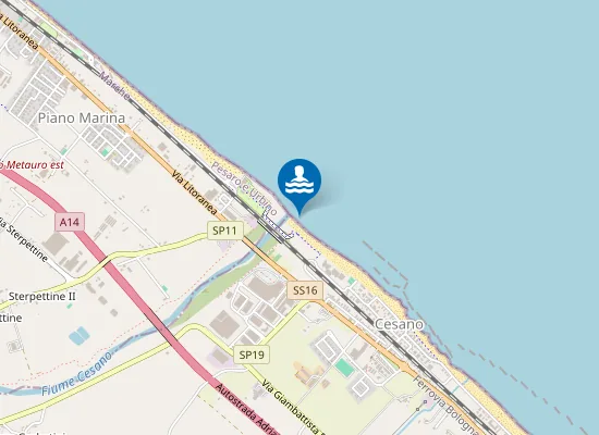 Map of A 100 M ASSE FOCE FIUME CESANO