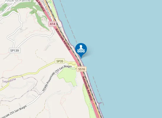 Map of 150 M NORD FOSSO SAN BIAGIO