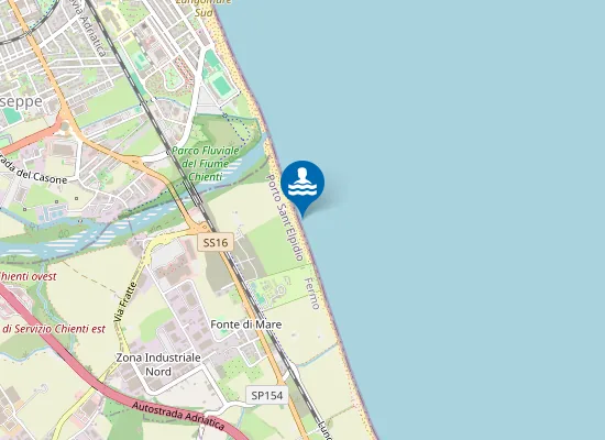 Map of 700 M SUD FOCE FIUME CHIENTI