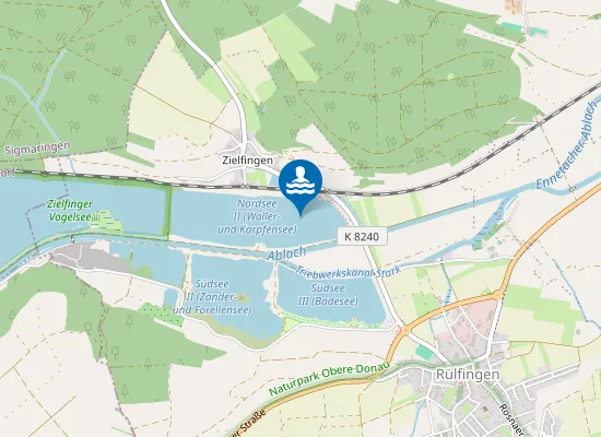 Map of RULFINGEN BAGGERSEE ZIELFINGEN
