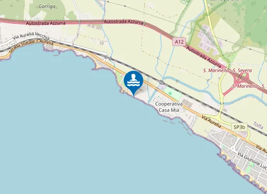 Map of COLONIA PIO X-MT 500 DX FOSSO QUARTACCIO