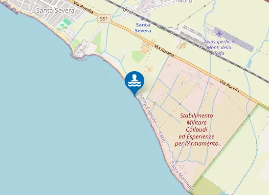 Map of 250 MT SX POLIGONO MILITARE