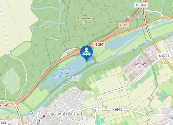 Map of KIRCHENTELLINSFURT BAGGERSEE