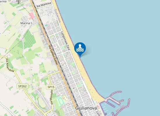 Map of LUNGOMARE ZARA 50 MT SUD V.ANCONA