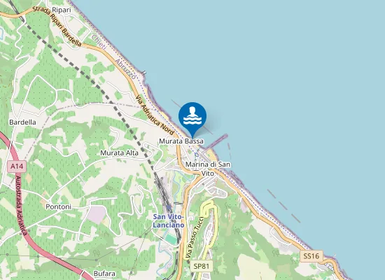 Map of 100 Mt A Nord Foce F. Feltrino