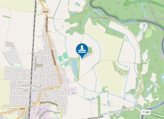 Map of Badeteich, Hohenau