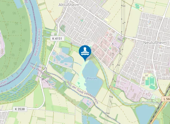 Map of Altlussheim Blausee