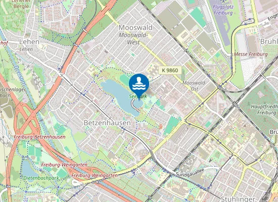Map of FREIBURG BETZENHAUSEN FLUECKIGERSEE