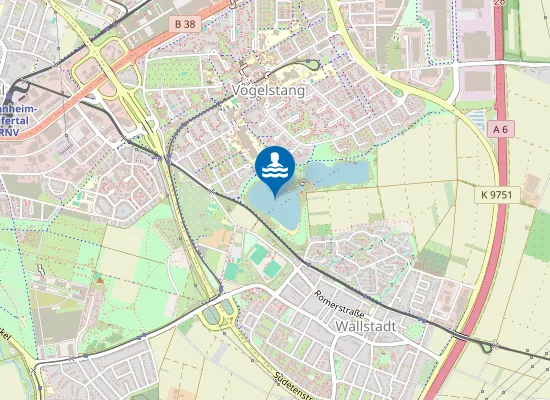 Map of MANNHEIM VOGELSTANG SEE