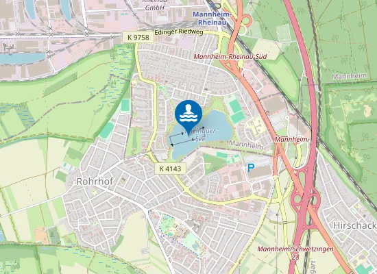 Map of MANNHEIM RHEINAUER SEE