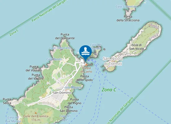 Map of ISOLA S.DOMINO RISTORANTE IL PIRATA