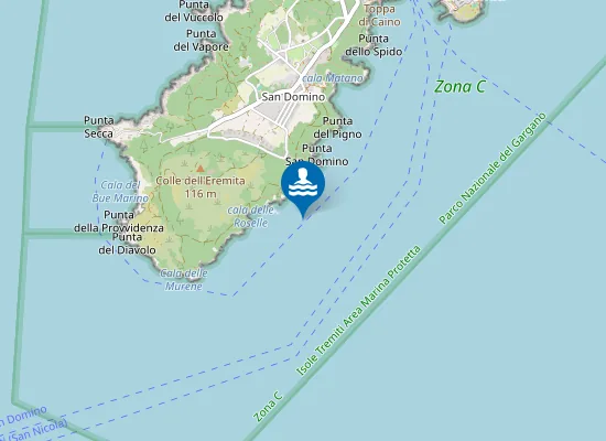 Map of ISOLA S. DOMINO GROTTA DEL SALE