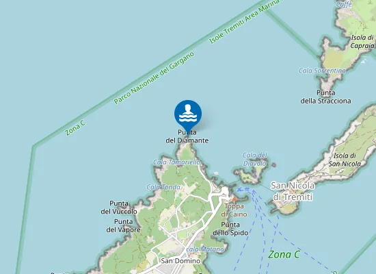 Map of ISOLA S. DOMINO PUNTA DEL DIAMANTE