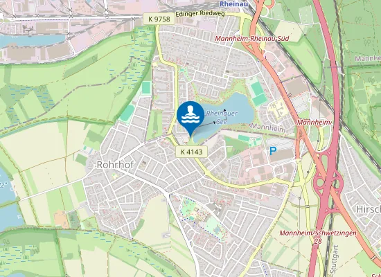 Map of MANNHEIM RHEINAUER SEE WASSERSKIANLAGE