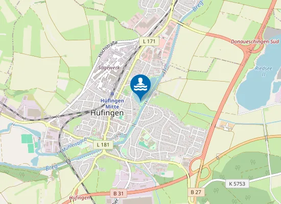 Map of HUEFINGEN KOFENWEIHER