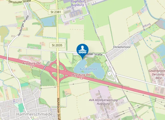 Map of Autobahnsee Augsburg