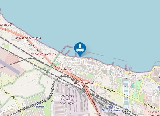 Map of FOGNA BARI OCCIDENTALE 500 MT SUD