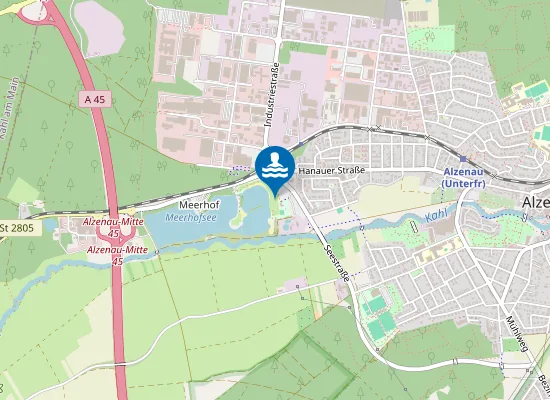 Map of MEERHOFSEE ALZENAU IUFR UNTERHALB BADEAUFSICHT