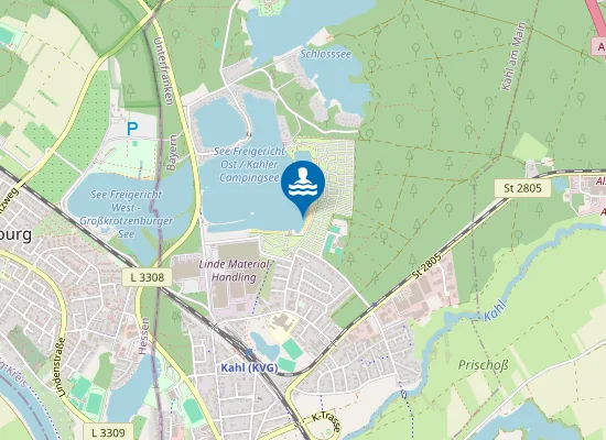 Map of SEE FREIGERICHT OST KAHL AMAIN UNTERHALB ZELTPLATZ